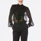 Blusa Elegante de Gasa con Cuello Alzado y Volantes