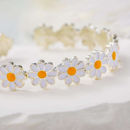 Pulsera Artística con Diseño de Flor Blanca y Efecto Goteo de Aceite - Image 7