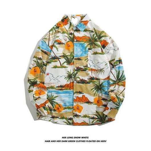 Camisa Retro Holgada Estilo Hong Kong con Estampado de Manga Larga para Hombre - Image 22
