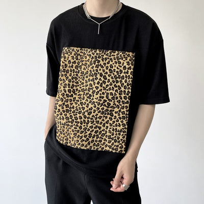 Camiseta Manga Corta Hombre con Parches Removibles Estampado Leopardo - Image 2