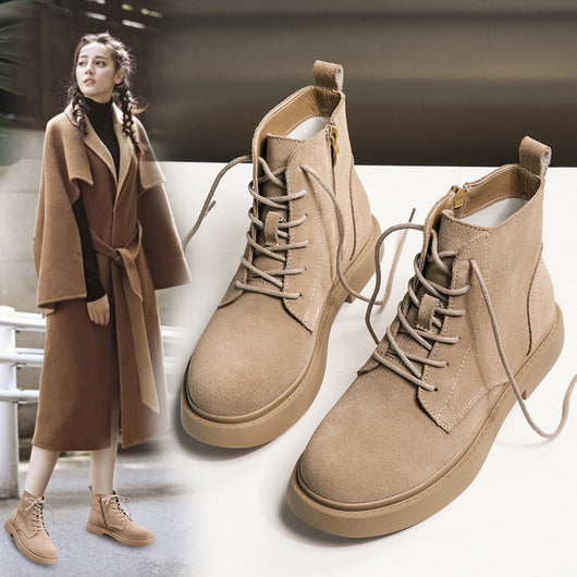 Botas Martin de Cuero para Mujer con Tacón Plano Mate - Image 13