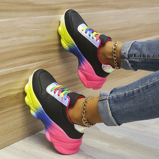 Zapatillas Plataforma Multicolor para Mujer - Estilo Retro Oversized - Image 11
