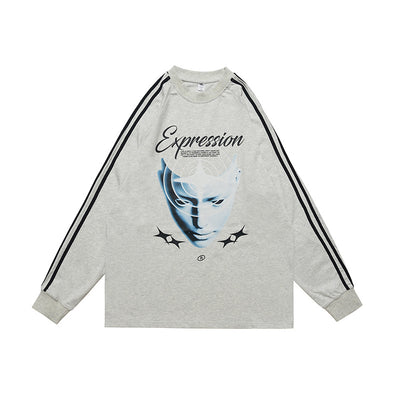 Blusa de Algodón Puro con Estampado Oversized Manga Larga - Image 4