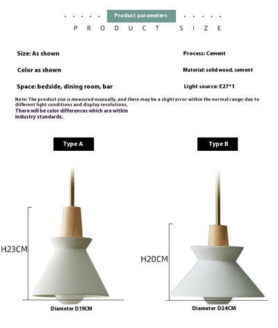 Lámpara Colgante Nórdica Estilo Cemento y Madera - Image 12