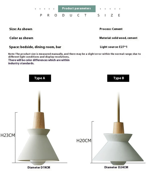 Lámpara Colgante Nórdica Estilo Cemento y Madera - Image 12