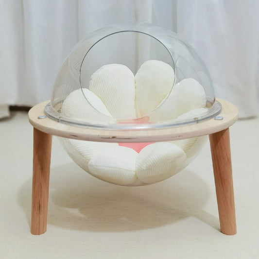 Nido Esférico Transparente para Gatos - Cápsula Espacial