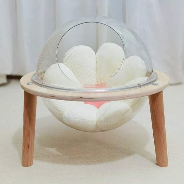 Nido Esférico Transparente para Gatos - Cápsula Espacial