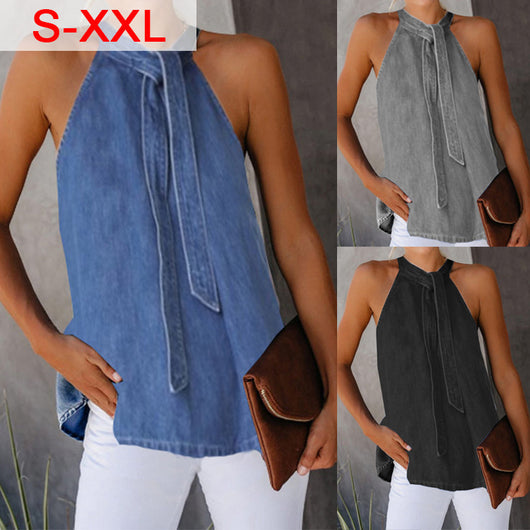 Top Halter Sexy sin Mangas con Cuello Anudado - Image 11