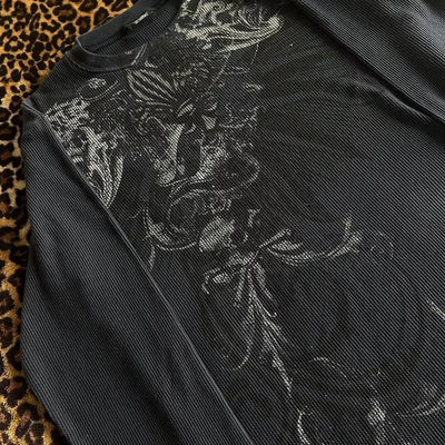 Sudadera Cuello Redondo Manga Larga Estilo Urbano Dark con Estampado - Image 6