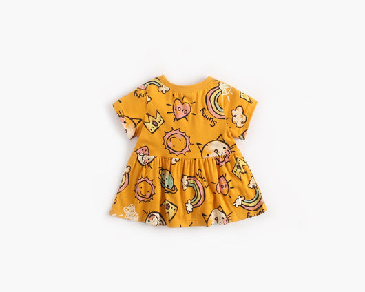 Vestido Infantil Estampado con Dibujos Animados - Manga Corta Verano - Image 9
