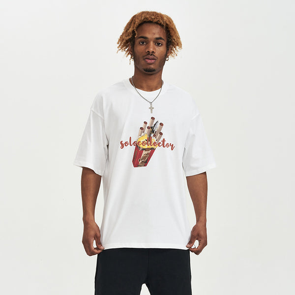 Camiseta de Algodón Manga Corta con Estilo Personalidad para Hombre