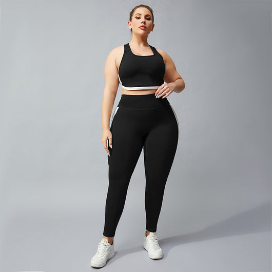 Pantalones Deportivos Yoga Racerback Nude con Contraste para Mujer - Image 3
