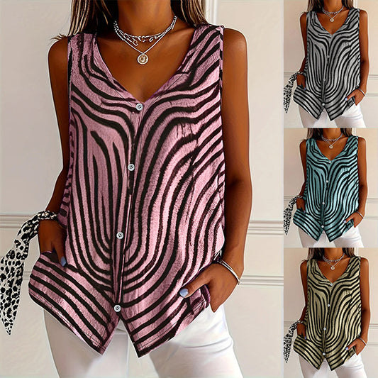Chaleco Cardigan Estampado para Mujer - Colección Primavera Verano