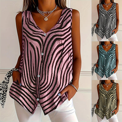 Chaleco Cardigan Estampado para Mujer - Colección Primavera Verano