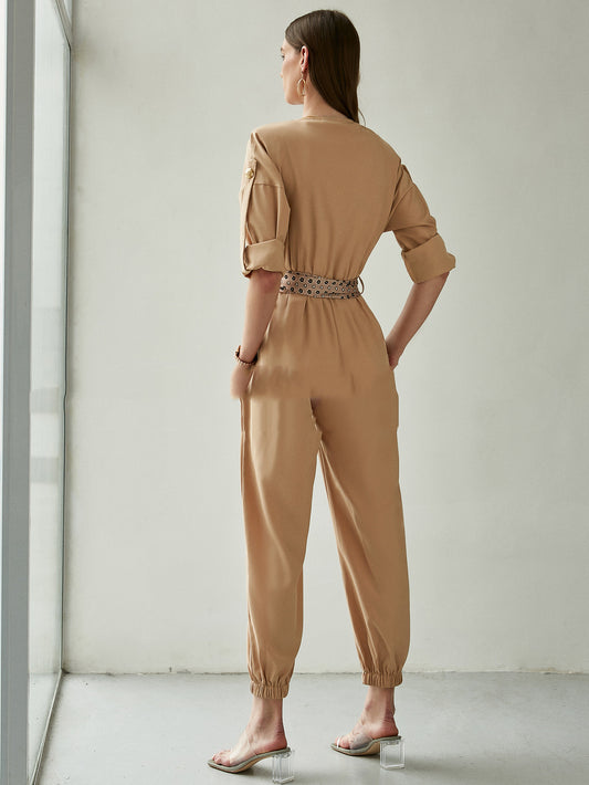 Jumpsuit Hombros Descubiertos Chifón Suelto Estilo Western Lolita Manga Corta - Image 2