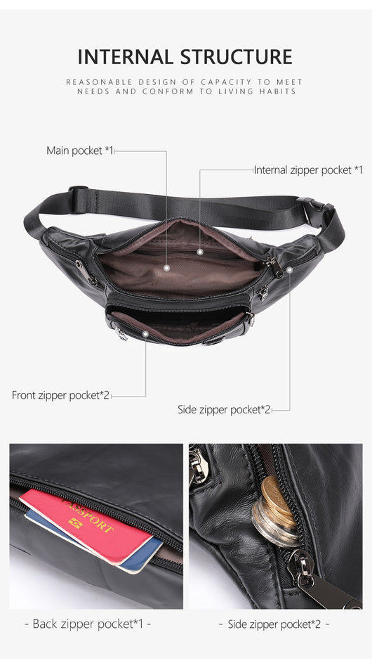 Bolsa Pecho Cuero Multifuncional para Hombre con Correa Cruzada - Image 12