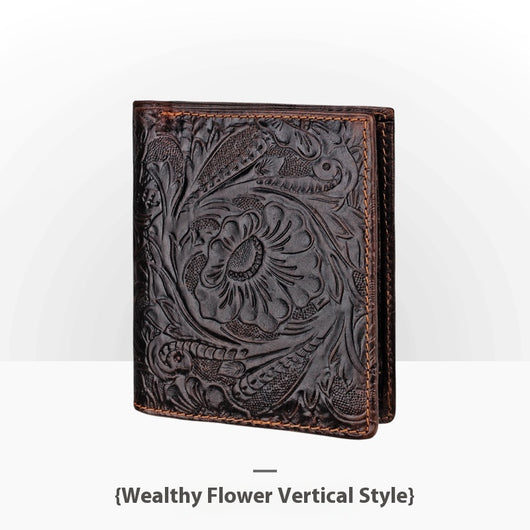 Cartera de Cuero Artesanal Grabada Retro para Hombre - Image 25