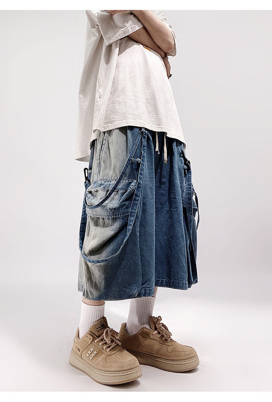 Shorts Denim Cargo Suelto Five Points Casual para Hombre - Image 14