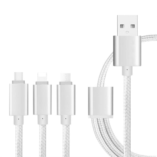 Cable de Datos USB 3 en 1 para Celular - Negro - Image 3