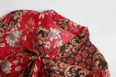 Blusa de Gasa con Hilo Dorado e Insertaciones de Cinta - Image 8