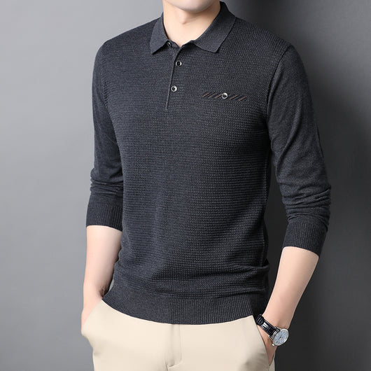 Camisa Manga Larga con Solapa para Hombre - Estilo Clásico Versátil - Image 10