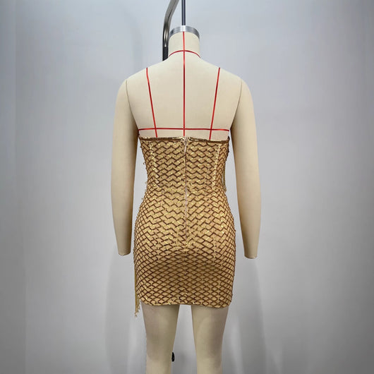 Vestido de Fiesta con Lentejuelas y Flecos - Diseño Personalidad Mujer - Image 4