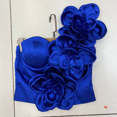 Chaleco Asimétrico con Flores 3D y Tirante al Hombro para Mujer - Image 3
