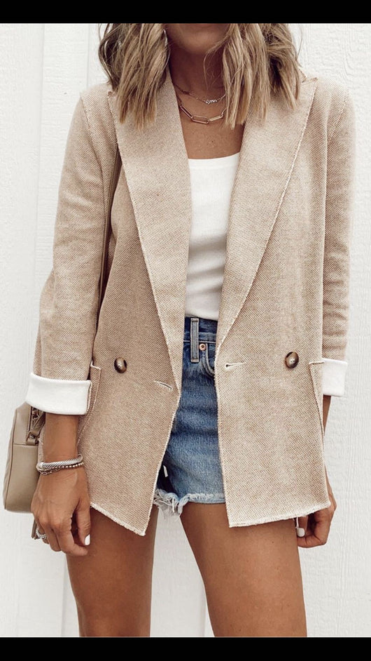 Blazer Casual Suelto para Mujer - Dos Botones Largo Medio - Image 12