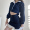 Conjunto de Falda y Chamarra Denim Acolchada para Mujer