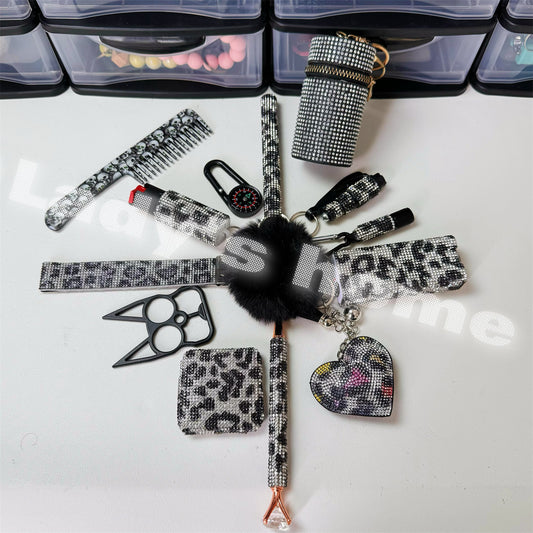 Set de Peinetas Discretas Estampado Leopardo Vintage