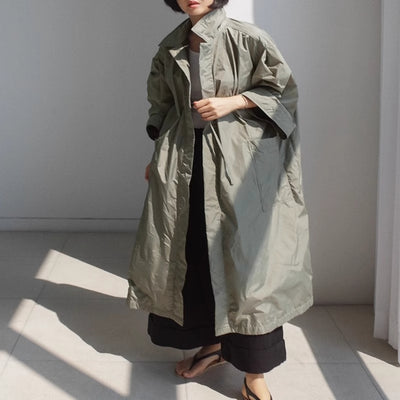 Abrigo Largo Tipo Gabardina para Mujer Talla Grande - Primavera y Otoño - Image 7