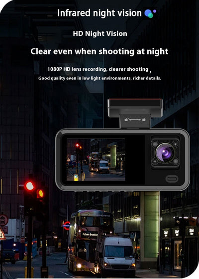 Grabadora Dashcam Triple 1080p HD con 3 Lentes - Image 10