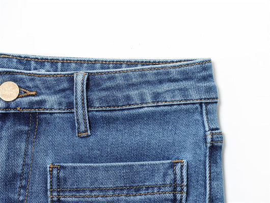 Jeans Cintura Alta con Detalles de Moda Europea y Americana - Image 10