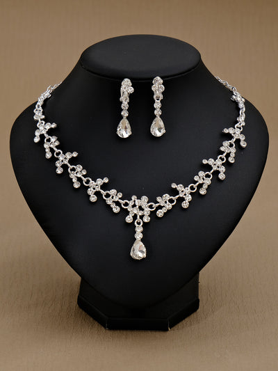 Conjunto de Aretes y Collar con Perlas y Cristales para Mujer - Image 59