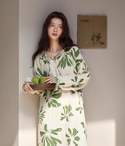 Pijamas de Gasa de Algodón para Primavera y Verano - Image 12