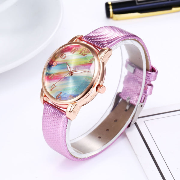Reloj Femenino Arcoíris Moderno y Elegante