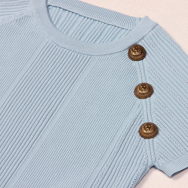 Conjunto de Falda Midi y Blusa Tejida - Elegancia Versátil
