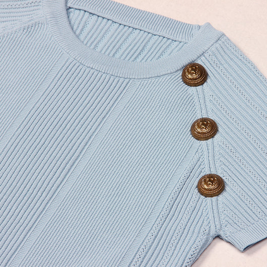 Conjunto de Falda Midi y Blusa Tejida - Elegancia Versátil - Image 2