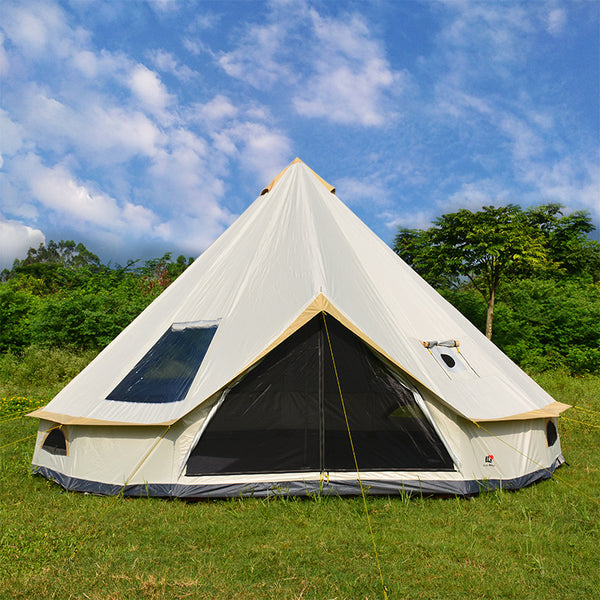 Tienda Yurt Glamping con Chimenea y Protección Solar