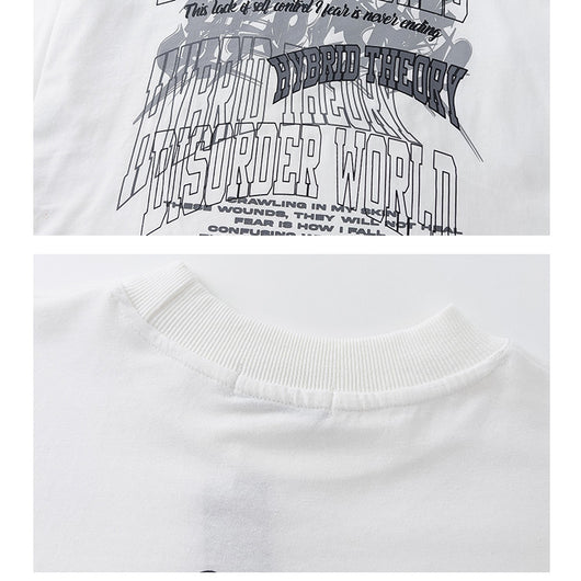 Camiseta Holgada Estampada Vintage para Parejas - Image 5