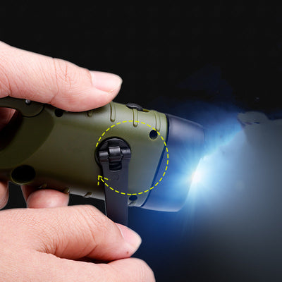 Linterna LED Recargable con Manivela, Energía Solar y Puerto USB - Image 3