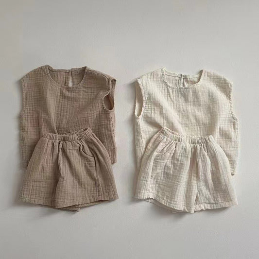 Conjunto de Shorts y Chaleco Transpirable a Juego para Niños