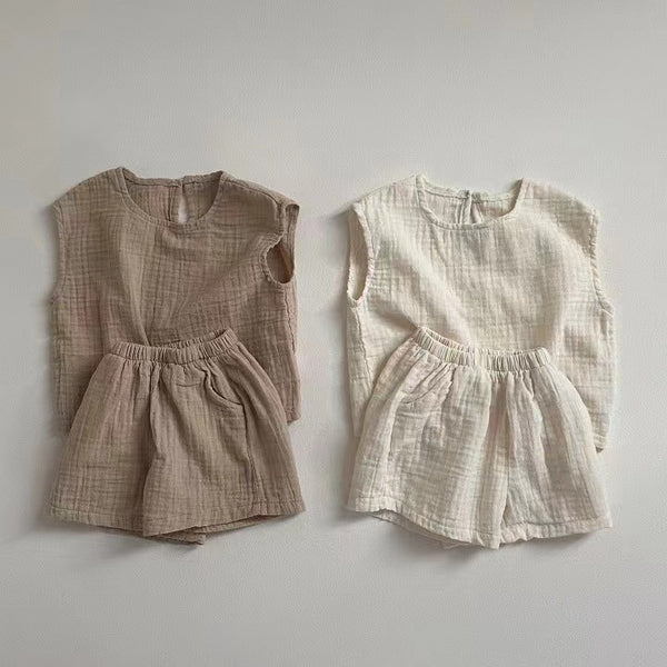 Conjunto de Shorts y Chaleco Transpirable a Juego para Niños