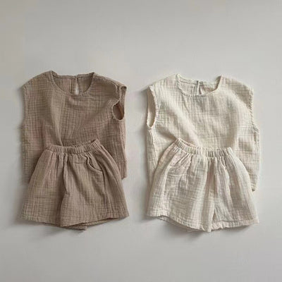 Conjunto de Shorts y Chaleco Transpirable a Juego para Niños