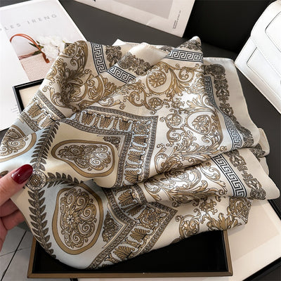 Pañuelo de Seda Lujo Temperamento 70cm - Chal Elegante para Mujer - Image 23