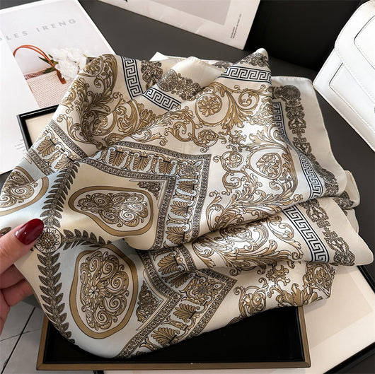 Pañuelo de Seda Lujo Temperamento 70cm - Chal Elegante para Mujer - Image 23