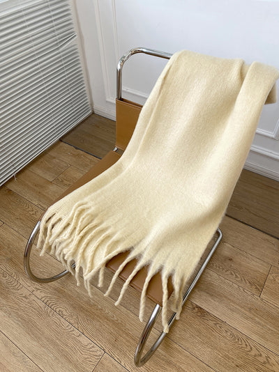 Bufanda de Mohair Premium en Colores Sólidos para Mujer - Image 11
