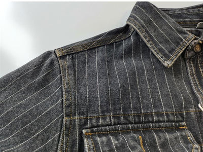 Camisa Denim Vintage Lavada para Hombre - Estilo Casual Americano - Image 11