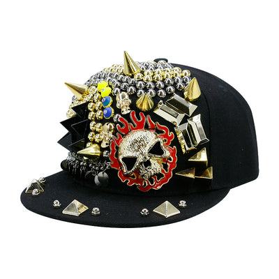 Gorra de Béisbol Plana Ghost Flame con Remaches - Image 4