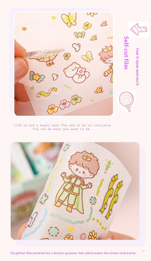 Set de Stickers Adhesivos Infantiles con Diseños Animados y Cinta Decorativa - Image 21